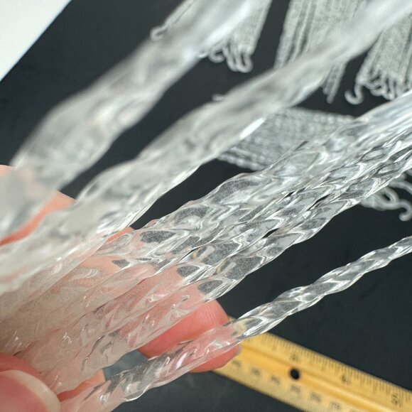 Lot of 99 Vtg Plastic Clear Icicle Twist Ornaments Glow in Dark Thin 5.5in wHook - Picture 10 of 12